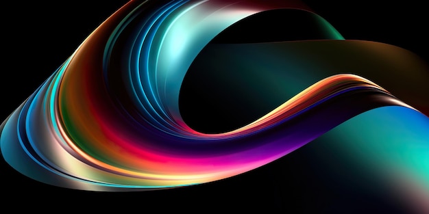 Un primer plano de un arco iris curvo y colorido