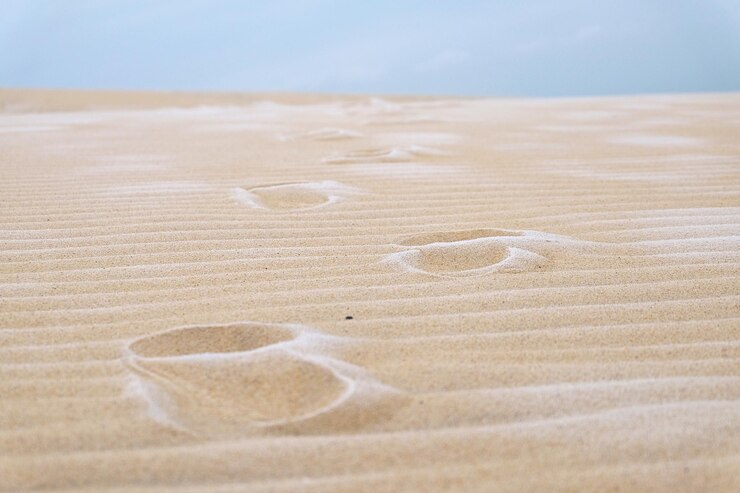 Foto primer plano de arena en la playa contra el cielo