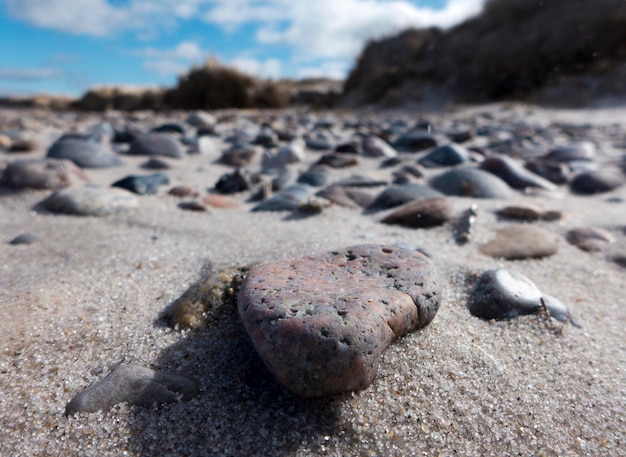 Foto primer plano de la arena en la playa