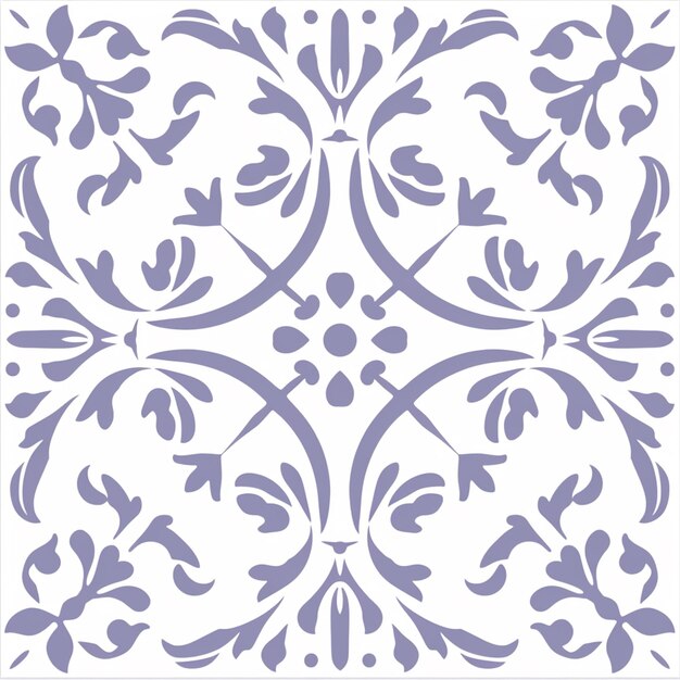 Foto un primer plano de un azulejo decorativo con un diseño floral ai generativo