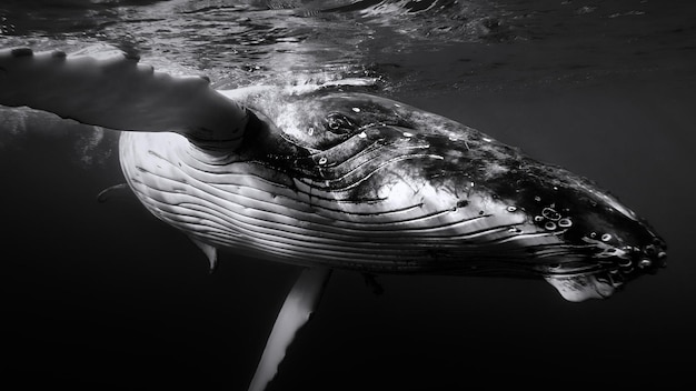 Un primer plano de una ballena