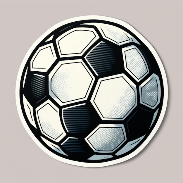 Un primer plano de un balón de fútbol con un ai generativo de diseño en blanco y negro