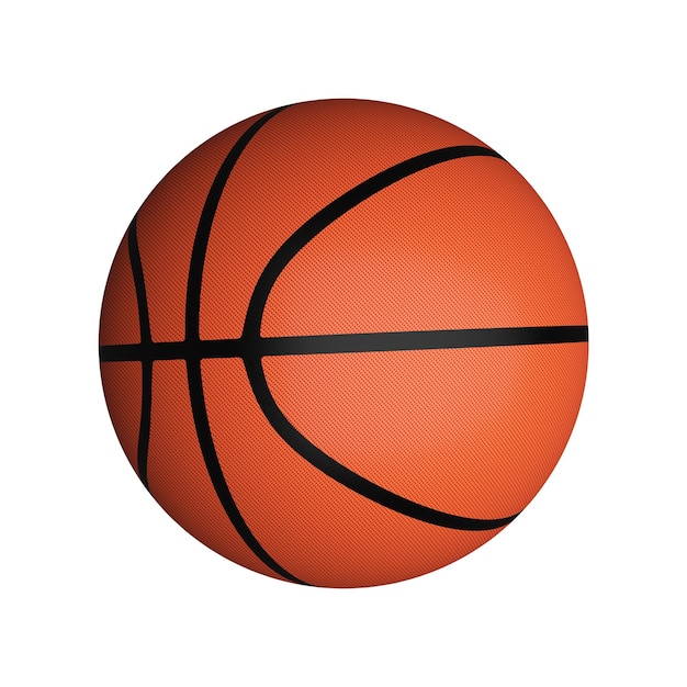 Primer plano de baloncesto contra un fondo blanco