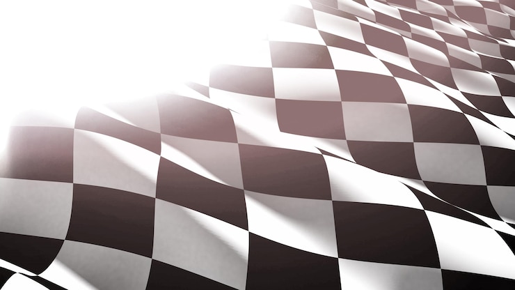 Foto primer plano de la bandera a cuadros en blanco y negro