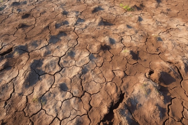 Un primer plano de barro fresco endurecido por el sol