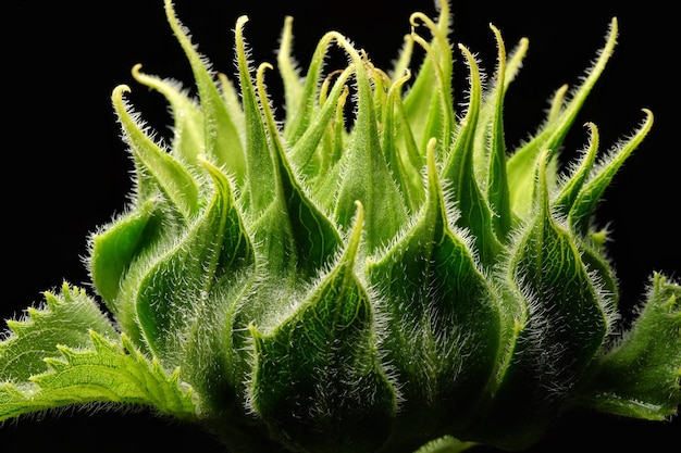 Foto un primer plano de un bebé girasol