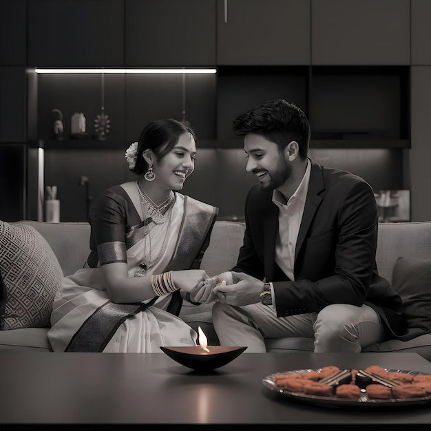 Un primer plano de Bhai Dooj Thali