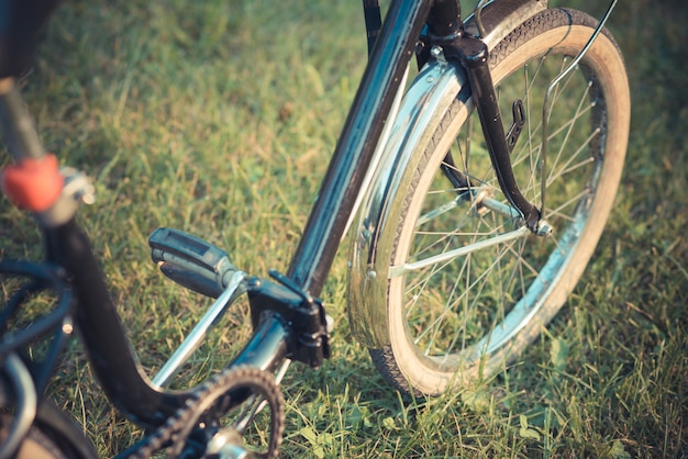 Primer plano de una bicicleta vintage