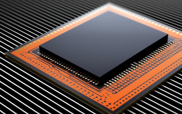 Un primer plano de los bits cuánticos de una computadora cuántica