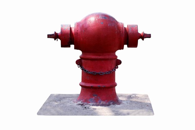 Foto primer plano de una boca de incendios contra un fondo blanco