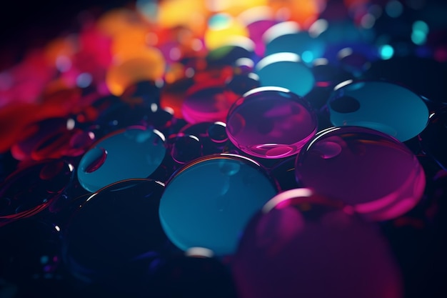 Un primer plano de bolas de cristal de colores