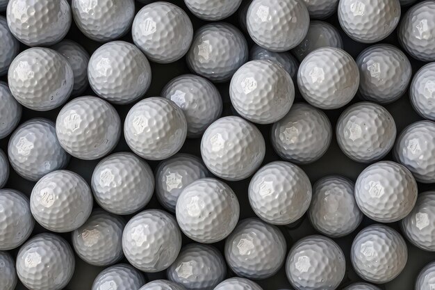 Un primer plano de las bolas de golf