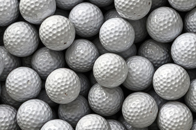 Un primer plano de las bolas de golf