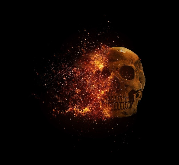 Primer plano de una bombilla iluminada contra un fondo negro