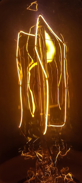 Primer plano de una bombilla iluminada