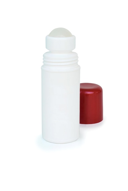 Primer plano de la botella blanca
