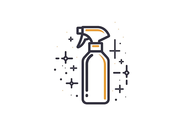 Foto un primer plano de una botella de spray con un spray en ella