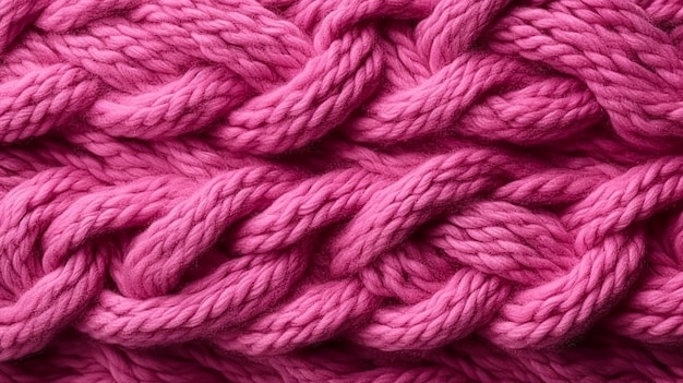 Un primer plano de una bufanda de punto rosa.