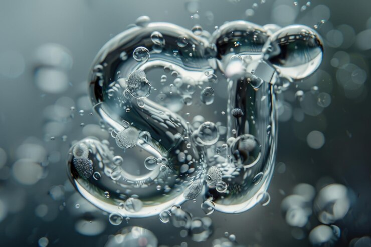 Foto un primer plano de burbujas de agua que se elevan en el aire