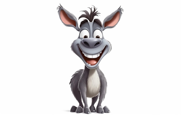 un primer plano de un burro con una gran sonrisa en su cara generativo ai