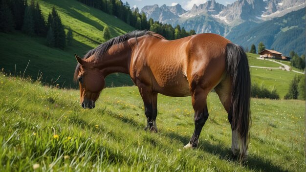 Un primer plano de un caballo sereno en la naturaleza