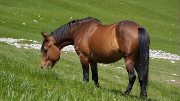 Un primer plano de un caballo sereno en la naturaleza