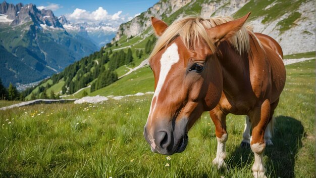 Un primer plano de un caballo sereno en la naturaleza