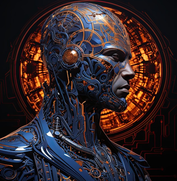 Un primer plano de la cabeza de una persona con un reloj en la imagen de ai generativa de fondo