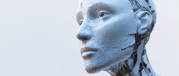 un primer plano de la cabeza de un robot