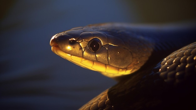 Un primer plano de la cabeza de una serpiente