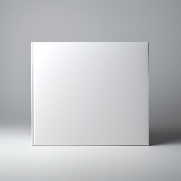 Foto un primer plano de una caja blanca en una superficie gris generativa ai