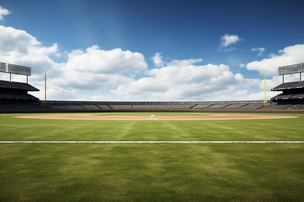 Foto un primer plano en el campo de béisbol
