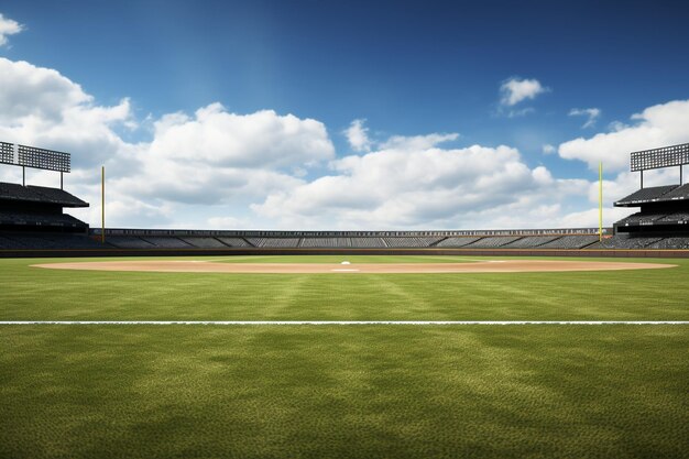 Un primer plano en el campo de béisbol