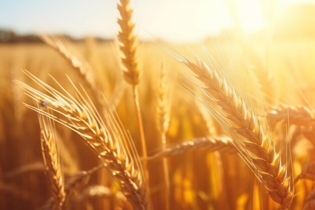 Foto un primer plano de un campo de trigo