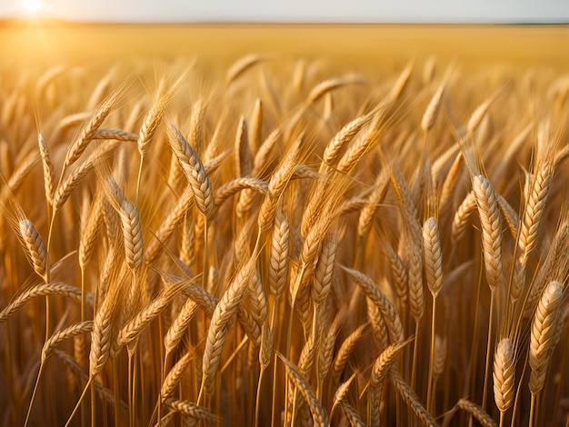 Un primer plano de un campo de trigo