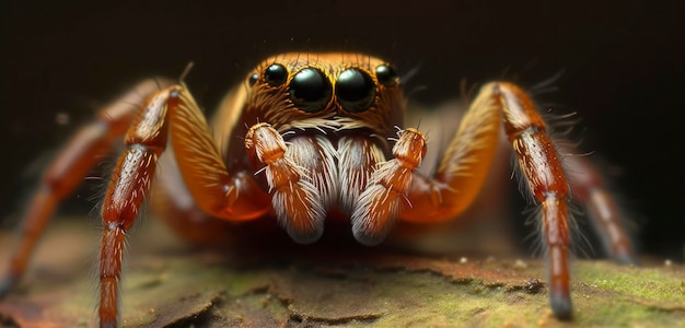 Un primer plano de la cara de una araña