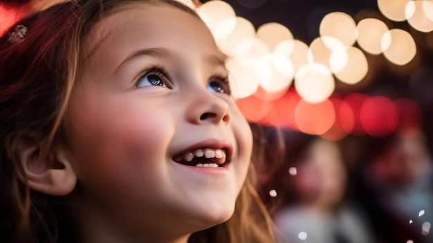 Un primer plano de una cara de chicas jóvenes imagen de Navidad ilustración fotorrealista