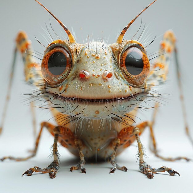 un primer plano de una cara de insecto con una nariz y ojos