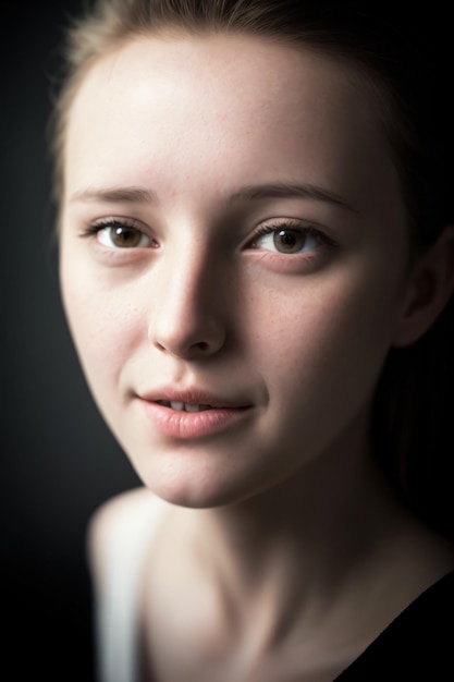 Foto primer plano de la cara de una mujer triste