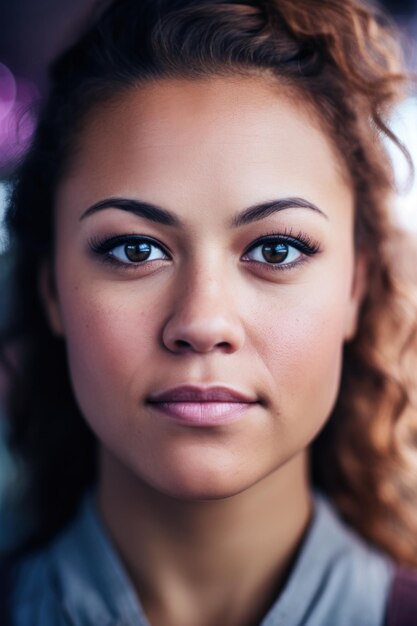 Foto un primer plano de la cara de una mujer