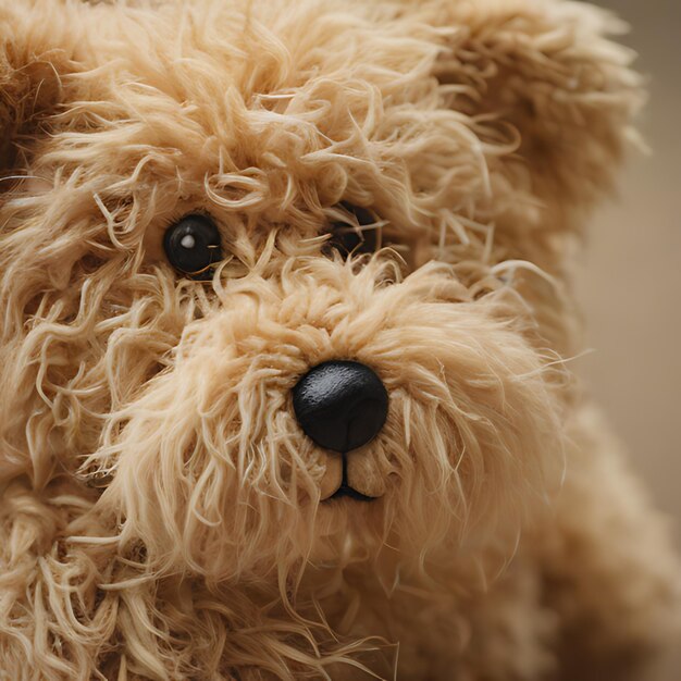 Foto un primer plano de la cara de un oso de peluche