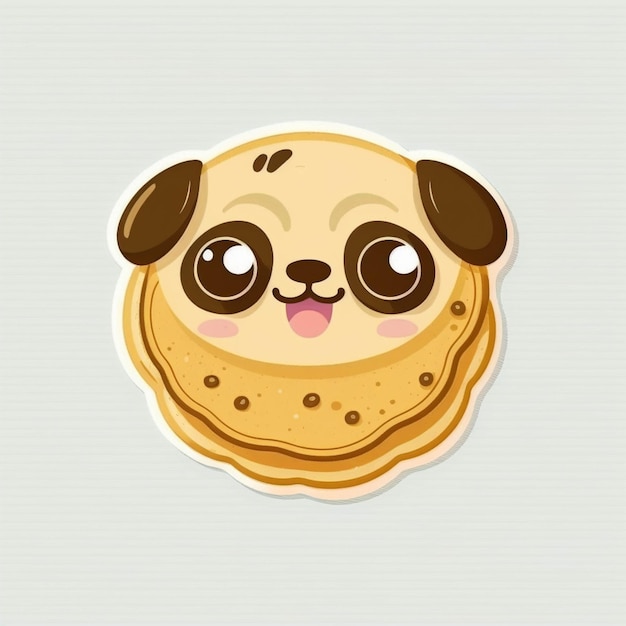 Un primer plano de una cara de perro de dibujos animados en un ai generativo de cookies