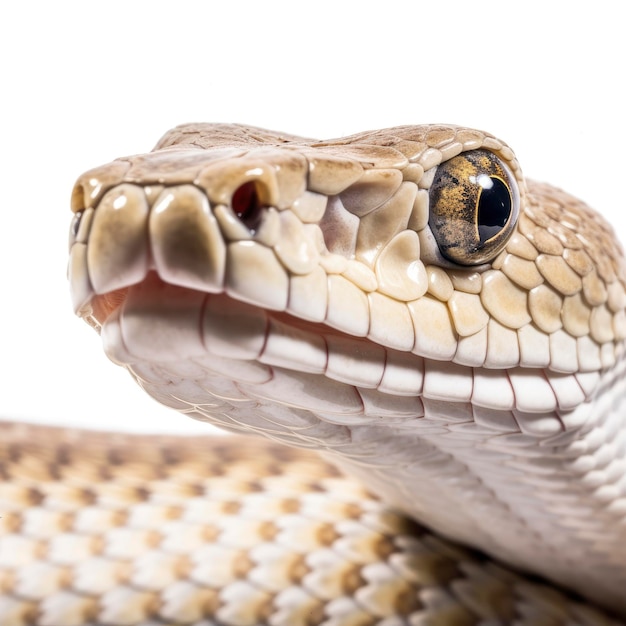 Un primer plano de la cara de una serpiente