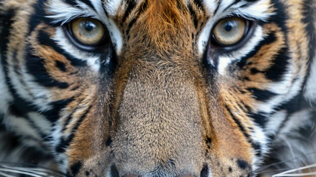 Foto primer plano de la cara de un tigre de amur panthera tigris altaica generativo ai