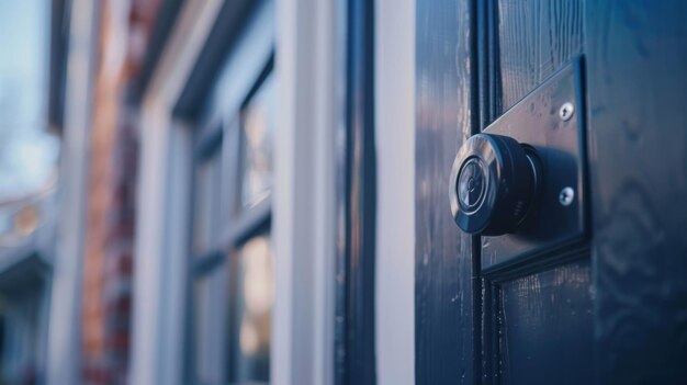 Un primer plano de una carcasa resistente a la intemperie de un timbre inteligente que demuestra su capacidad para soportar varios