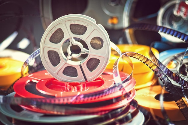 Primer plano de un carrete de película