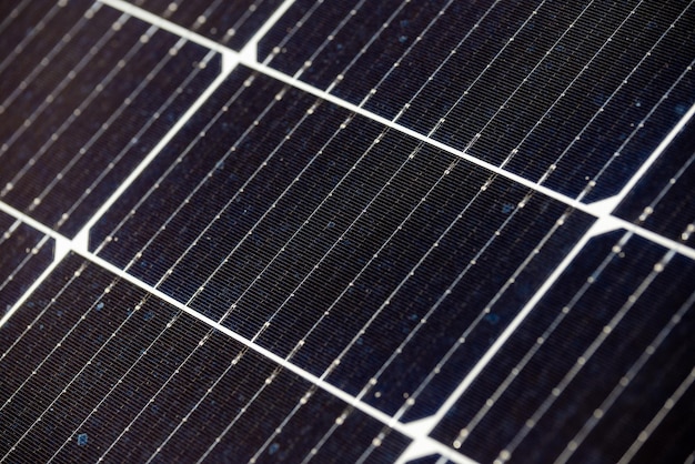 Foto primer plano de celdas solares de alta eficiencia