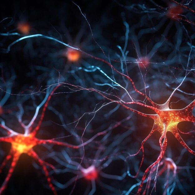 Un primer plano de un cerebro con muchas neuronas