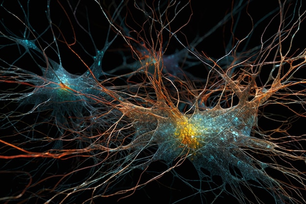 Un primer plano de un cerebro con la palabra neurona