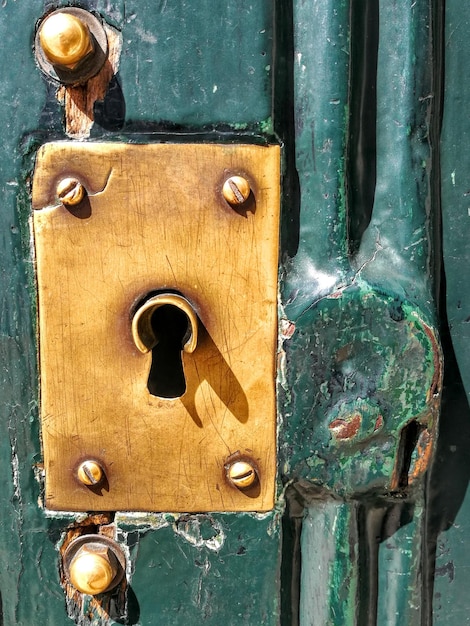 Foto primer plano de la cerradura de la puerta